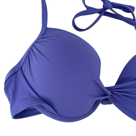 Victorias Secret Push Up Bikini Top Size 36B Purple Underwire Halter Swimwear - Picture 3 of 8